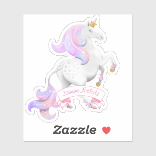 Roze Eenhoorn  Princess Sparkles Sticker (Vel)