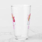 Roze Eenhoorn Rainbow Gepersonaliseerde naam Glas (Links)