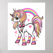Roze Eenhoorn Regenboog Poster (Voorkant)