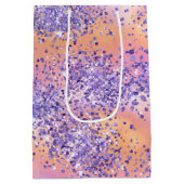 Roze Eenhoorn Sparkle Paarse Aqua Glitter Confetti Medium Cadeauzakje (Achterkant)