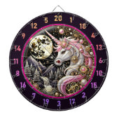 Roze Eenhoorn straalt genade en kracht uit Dartbord (Voorkant)