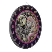 Roze Eenhoorn straalt genade en kracht uit Dartbord (Voorkant Links)