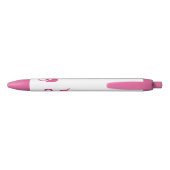 Roze Eenhoorn Trim Pen, zwarte inkt Zwarte Inkt Pen (Achterkant)