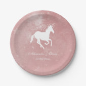 Roze Eenhoorn Trouw Papier Bord (Voorkant)