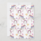 Roze Eenhoorn Verjaardag Persoonlijk  Bedankkaart (Achterkant)