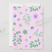 Roze Eenhoorn Verjaardagsfeestuitnodiging Kaart (Achterkant)