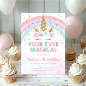 Roze Eenhoorn Vier ooit Magische Verjaardag Kaart