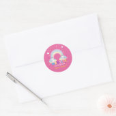 Roze Eenhoorn Viering Sticker (Envelop)