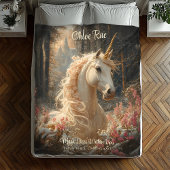 Roze Eenhoorn Winter Castle Sprookjesbos Fleece Deken