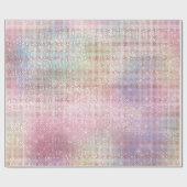 Roze Eenhoorn Zilveren Vonk Bruids 16e Bruiloft Cadeaupapier (Vlak)