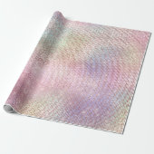 Roze Eenhoorn Zilveren Vonk Bruids 16e Bruiloft Cadeaupapier (Uitgerold)