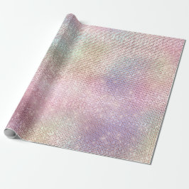 Roze Eenhoorn Zilveren Vonk Bruids 16e Bruiloft Cadeaupapier