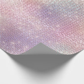 Roze Eenhoorn Zilveren Vonk Bruids 16e Bruiloft Cadeaupapier (Hoek)