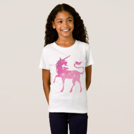 Roze eenhoornfantasiemeisjes t-shirt