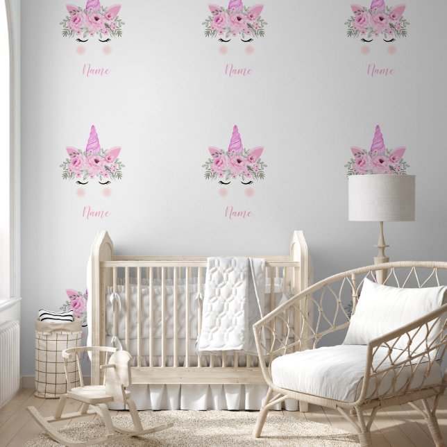 roze eenhoornpatroon behang (Kinderen)