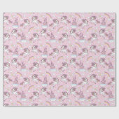 Roze Eenhoorns En Kastelen Cadeaupapier (Vlak)