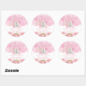 Roze eens op tijd prinses ronde sticker (Vel)