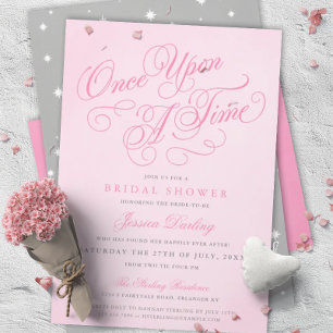 Roze eens per keer op Bridal Shower-uitnodigingen Kaart
