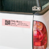 Roze eenvoudig baby shower q of code voeg naamteks bumpersticker (Op Truck)