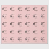 Roze eenvoudig baby shower q of code voeg naamteks cadeaupapier (Vlak)