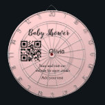 Roze eenvoudig baby shower q of code voeg naamteks dartbord<br><div class="desc">Ontworpen voor baby shower</div>