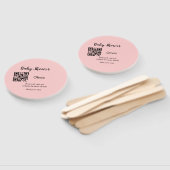 Roze eenvoudig baby shower q of code voeg naamteks handwaaier (Niet-gemonteerd)