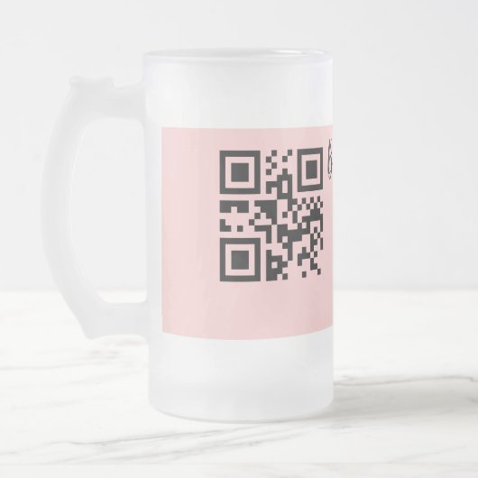 Roze eenvoudig baby shower q of code voeg naamteks matglas bierpul (Links)