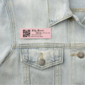 Roze eenvoudig baby shower q of code voeg naamteks naamplaatje (In situ)