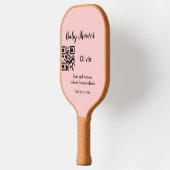 Roze eenvoudig baby shower q of code voeg naamteks pickleball paddle (Links)