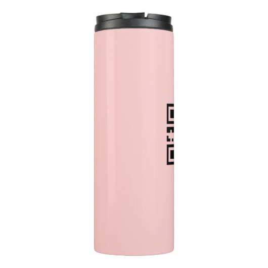 Roze eenvoudig baby shower q of code voeg naamteks thermosbeker (Achterkant)