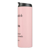 Roze eenvoudig baby shower q of code voeg naamteks thermosbeker (Geroteerd rechts)