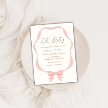Roze Eenvoudig  Bow Lijst Meisje Baby shower