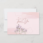 Roze Eenvoudig Dank u Kaart (Achterkant)
