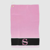Roze Eenvoudig Elegant Initiaal Monogram Golfhanddoek (Voorkant)