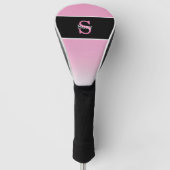 Roze Eenvoudig Elegant Initiaal Monogram Golfheadcover (Voorkant)