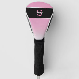 Roze Eenvoudig Elegant Initiaal Monogram Golfheadcover