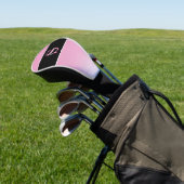 Roze Eenvoudig Elegant Initiaal Monogram Golfheadcover (Insitu)