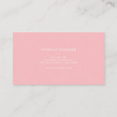 Roze Eenvoudig Elegant Modern Monogram Visitekaartje (Achterkant)