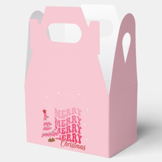 Roze Eenvoudig en Modern Vrolijk Kerstfeest Bedankdoosjes (Geopend)