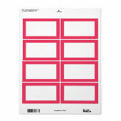 Roze Eenvoudig Etiket (Full Sheet)