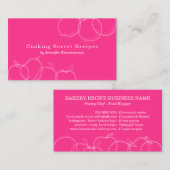 Roze Eenvoudig handgemaakt recept voor de bakkerij Visitekaartje (Voorkant / Achterkant)