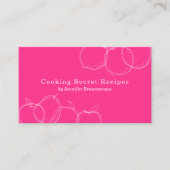 Roze Eenvoudig handgemaakt recept voor de bakkerij Visitekaartje (Voorkant)