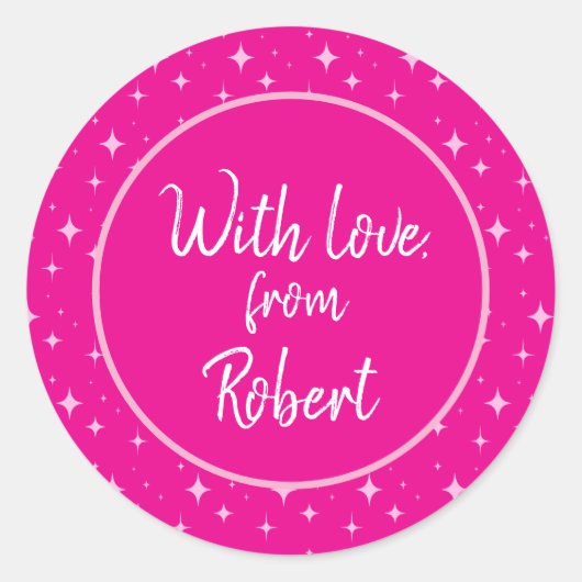 Roze Eenvoudig minimalistisch Ronde Sticker (Voorkant)