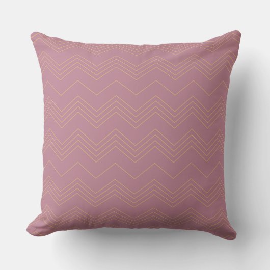 Roze, eenvoudig, modern, cool, trendy zigzag patro kussen (Voorkant)