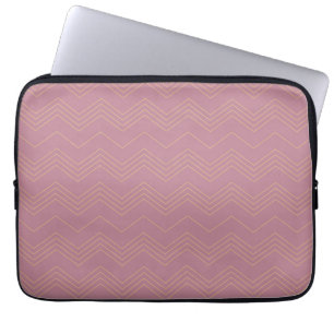 Roze, eenvoudig, modern, cool, trendy zigzag patro laptop sleeve
