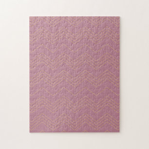Roze, eenvoudig, modern, cool, trendy zigzag patro legpuzzel