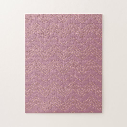 Roze, eenvoudig, modern, cool, trendy zigzag patro legpuzzel (Verticaal)