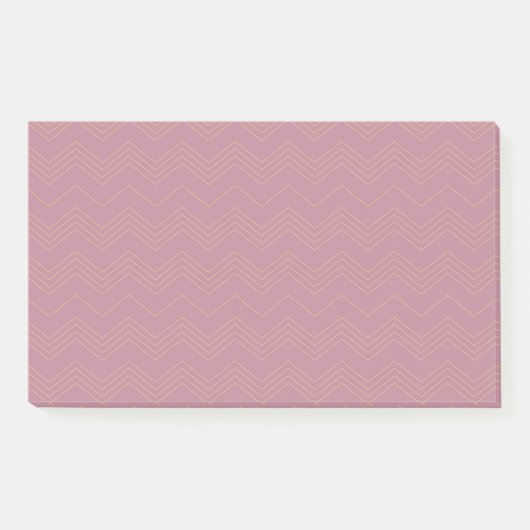 Roze, eenvoudig, modern, cool, trendy zigzag patro post-it® notes (Voorkant)