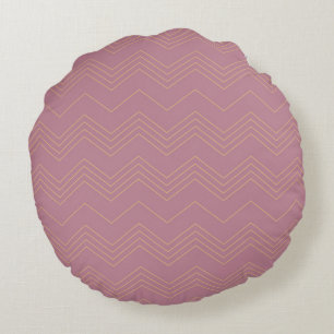 Roze, eenvoudig, modern, cool, trendy zigzag patro rond kussen
