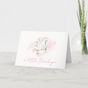 Roze Eenvoudig Modern Little Chef Baby shower Bedankkaart